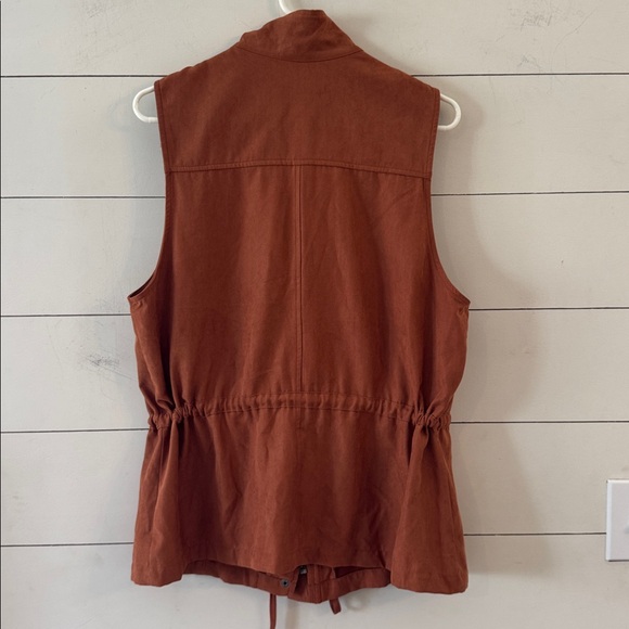 Becaal Rust Brown / Orange Utility Sleeveless Jacket / Vest Size Large - Picture 6 of 7